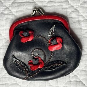 Brighton Red Flowered Coin Purse